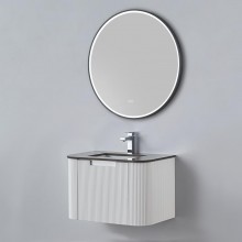 Curved Fluted Wall Hung Vanity 600